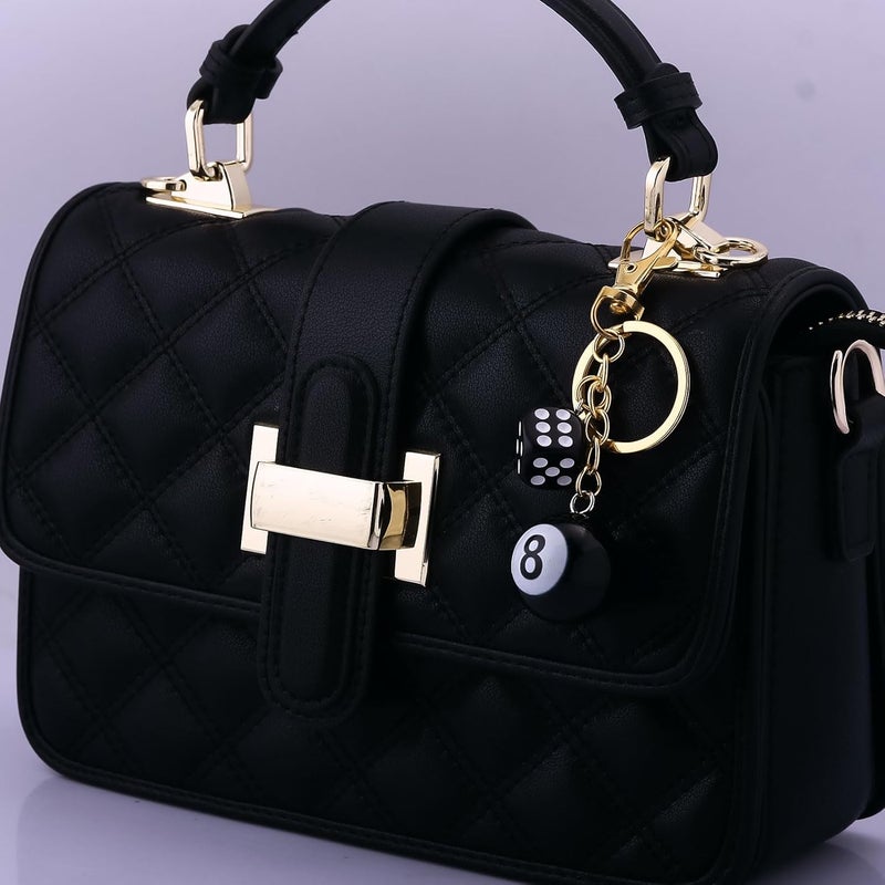 SORGERLY 8 Ball Dice Charm Keychain - Cute Bag Purse Handbag Accessories - Y2K Aesthetic Key Chain for Women Men - Image 2